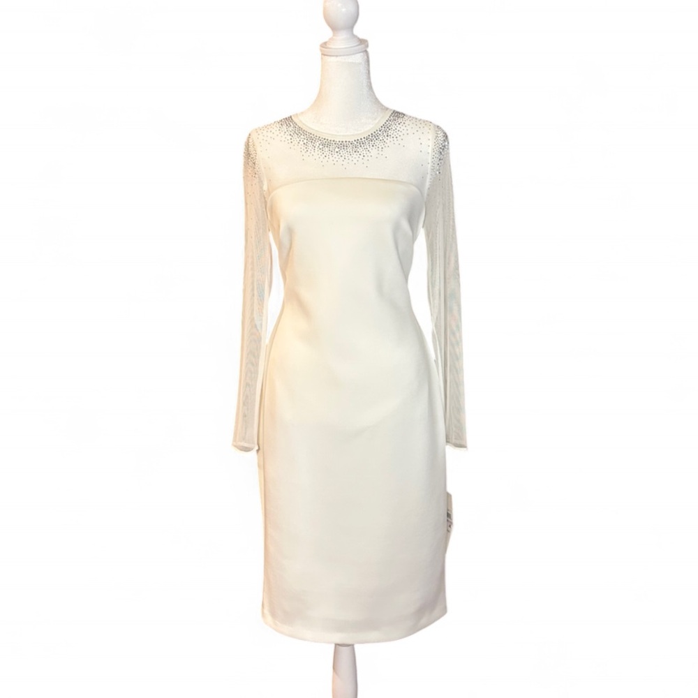 Calvin Klein White Long Sleeve Dress